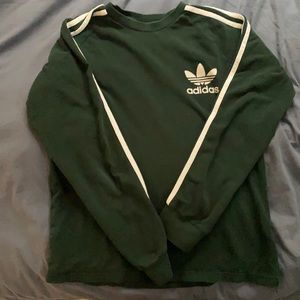 Green and White adidas long sleeve shirt